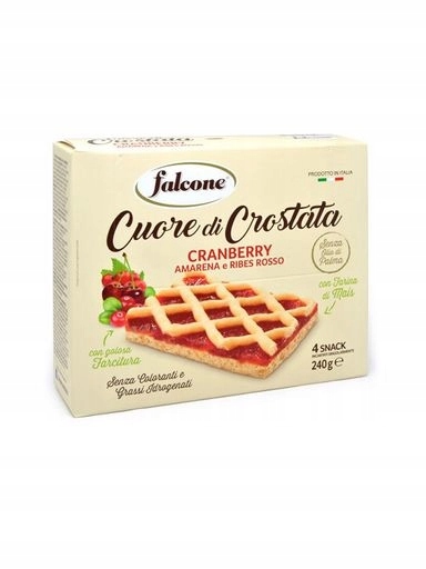 4x Tarta s brusinkami a třešní Crostata Cranberry 240 g Falcone