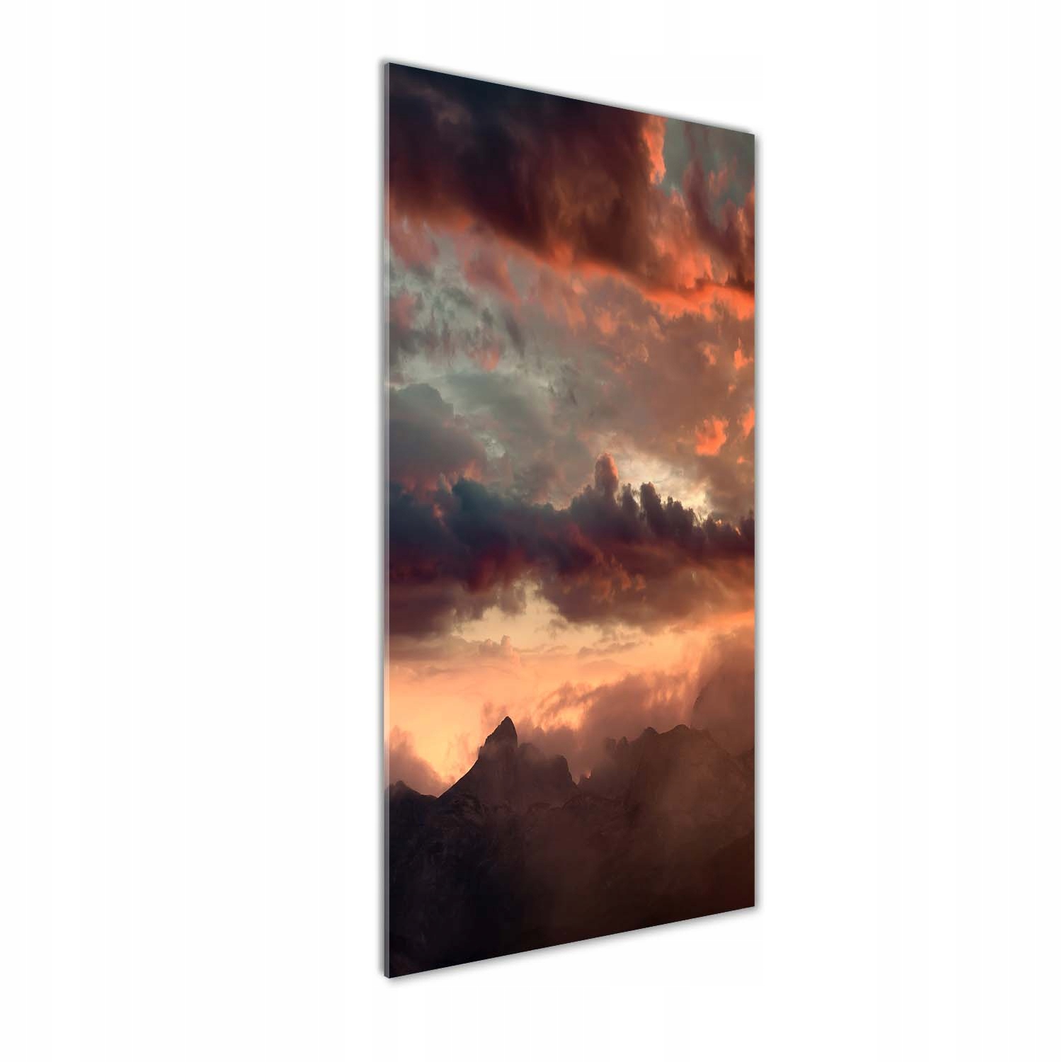 

Foto obraz na szkle Zachód słońca góry 50x125 cm