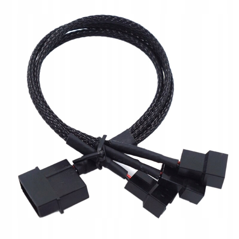 27cm Molex To 3 Way 3Pin/4Pin Fan Adapter for