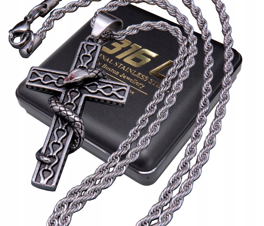 

Łańcuszek Krzyżyk Czarna Stal Chirurgiczna 316L