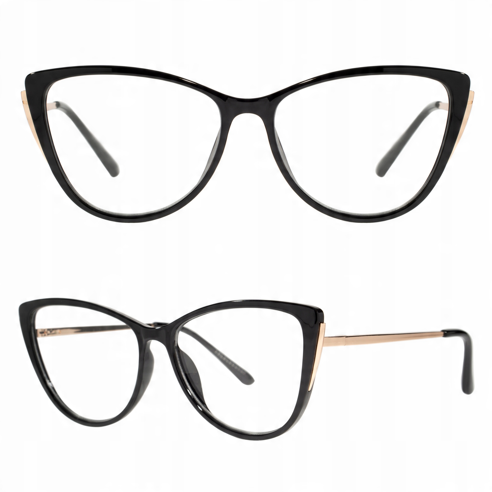 

Okulary Zerówki Kobiece Kocie Oczy Glamour Cat Eye