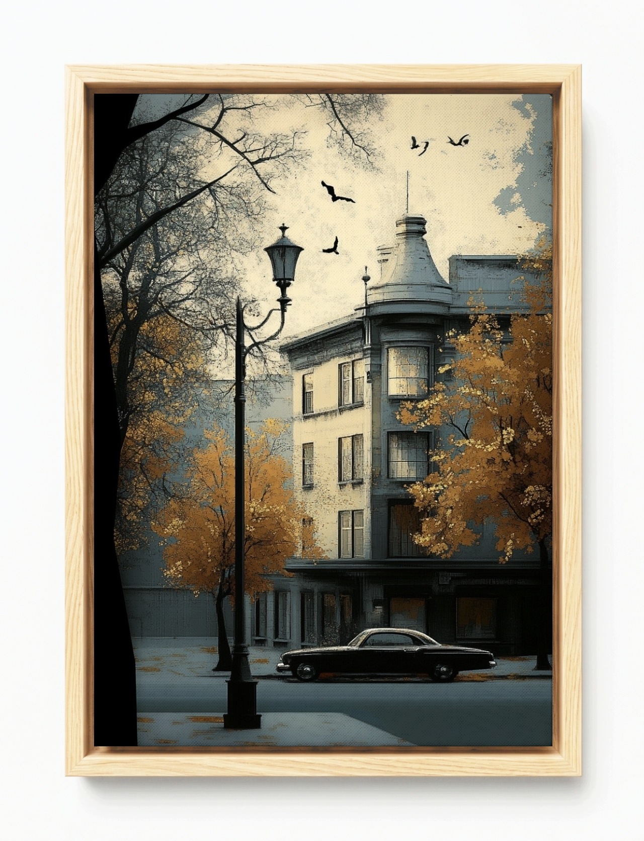 Obraz Rám Americká Krabička Grafika Město Ulice Kamienica Auto 40x60