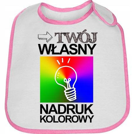 

Śliniak z własnym Nadrukiem bawełniany Różowy