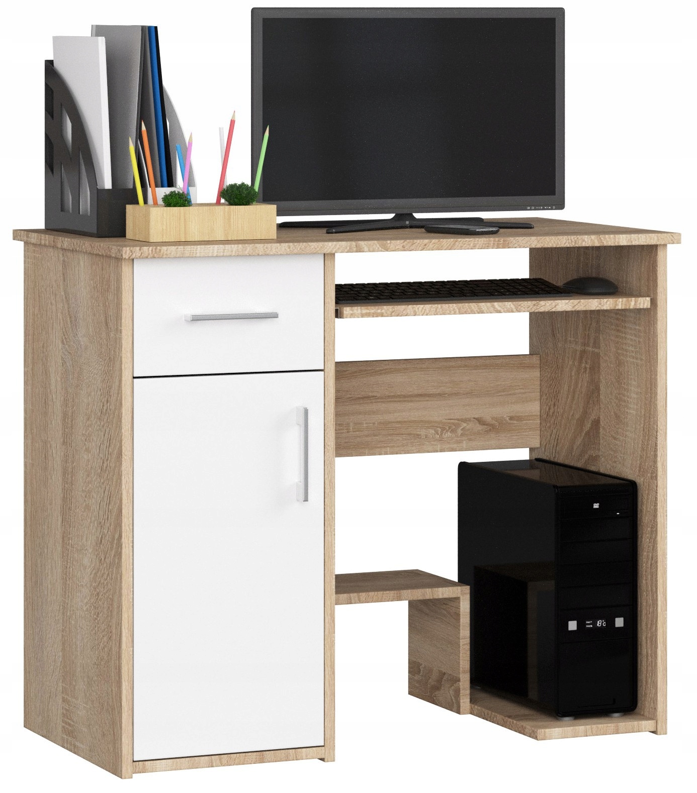 Písací Stôl Jay Pk Dub Sonoma Biely Akd