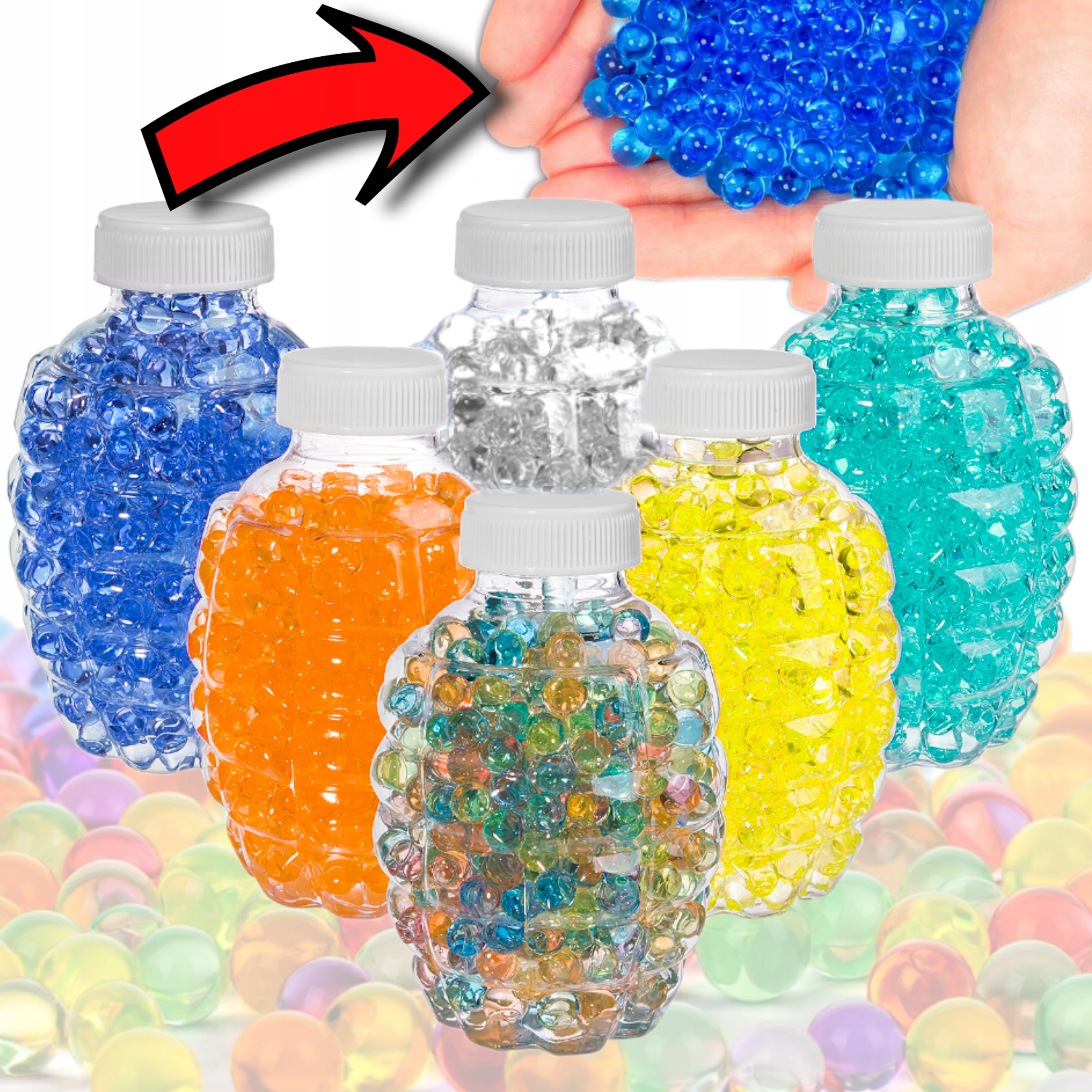 KULKI ŻELOWE WODNE ORBEEZ 500 SZT 7-8 MM GRANAT GOTOWE do PISTOLET KARABIN