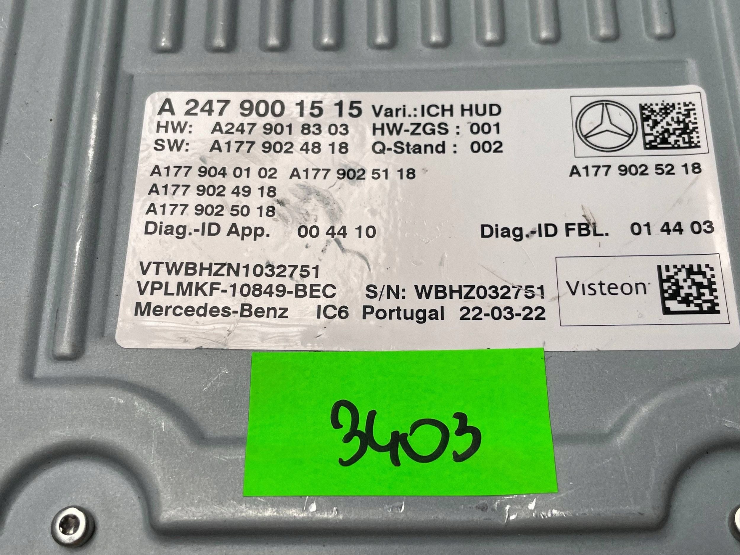 MERCEDES W247 Module Instruments tachymètre compte tours A2479001515 !J