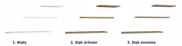 3X MINIMALISTYCZNA PÓŁKA SALON PRACOWNIA 3 KOLORY Kolekcja Elior