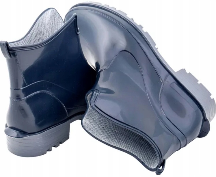 GUMOWCE DAMSKIE BUTY GUMOWE KRÓTKIE SZTYBLETY KALOSZE BOTKI WODOODPORNE Wysokość za kostkę