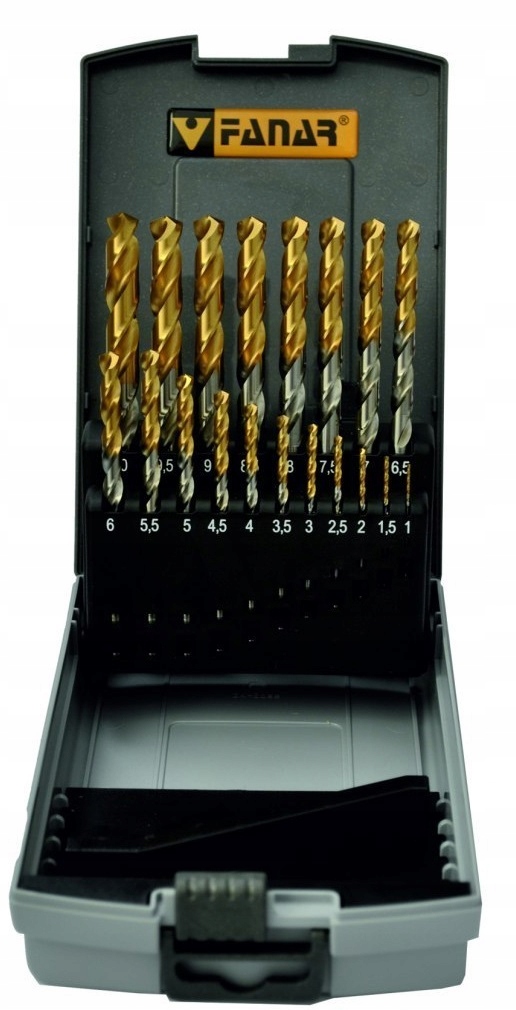 

Zestaw wierteł CZW-19 Hsse Inox TiN Fanar