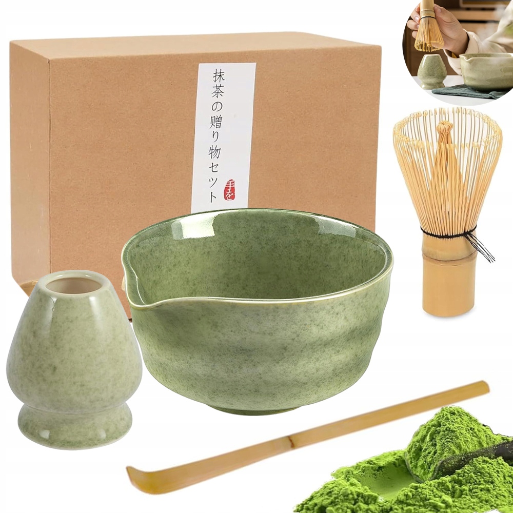 Levně Dárková Sada Sada Čaje Matcha Šálek Whispers, Stojan, Lžička 4 Kusy