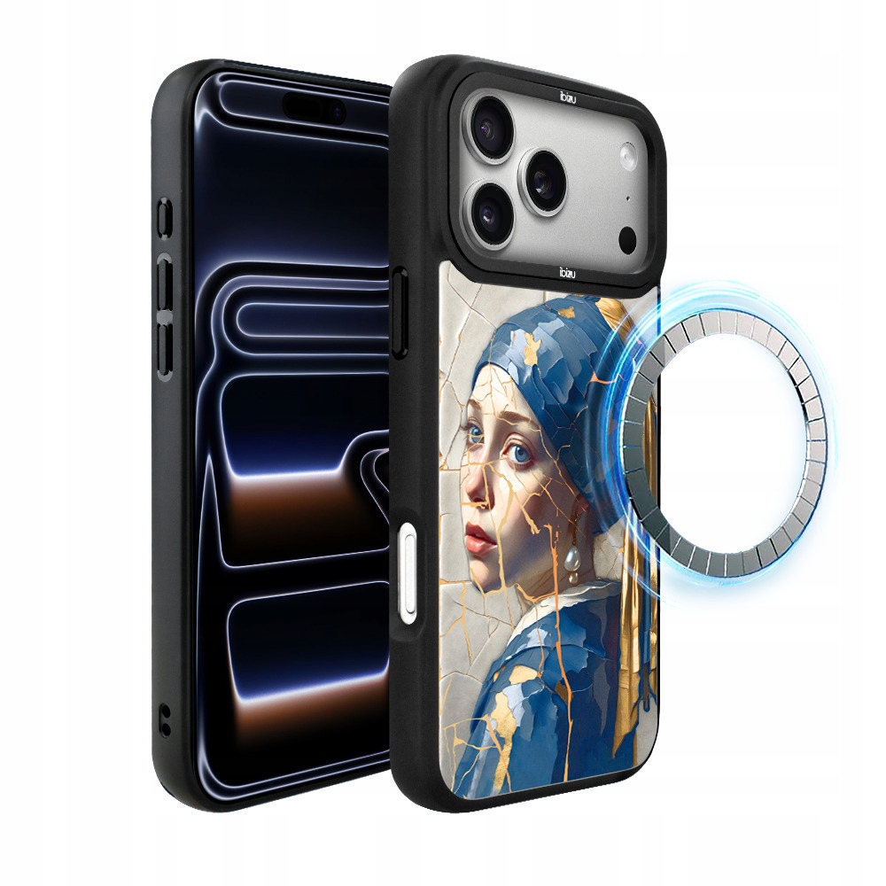 Pouzdro pro iPhone 17 Pro Ibizu DropGuard Matt s MagSafe, žena s perlou