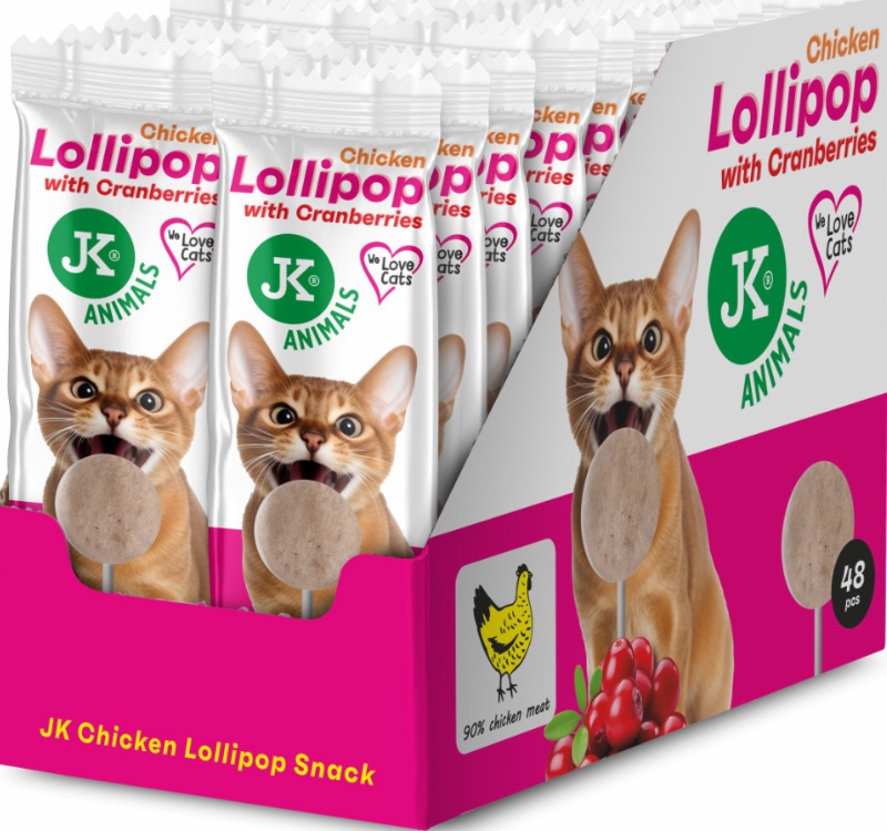 Jk Animals Lizak liofilizowany 48 szt. Kurczak z Żurawiną przysmak dla kota