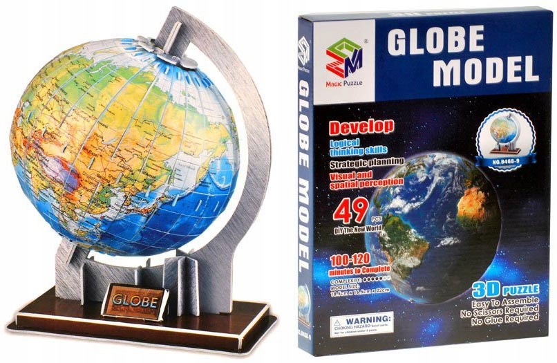 

Globus Puzzle Przestrzenne 3D Dziecinny Mapa Świat