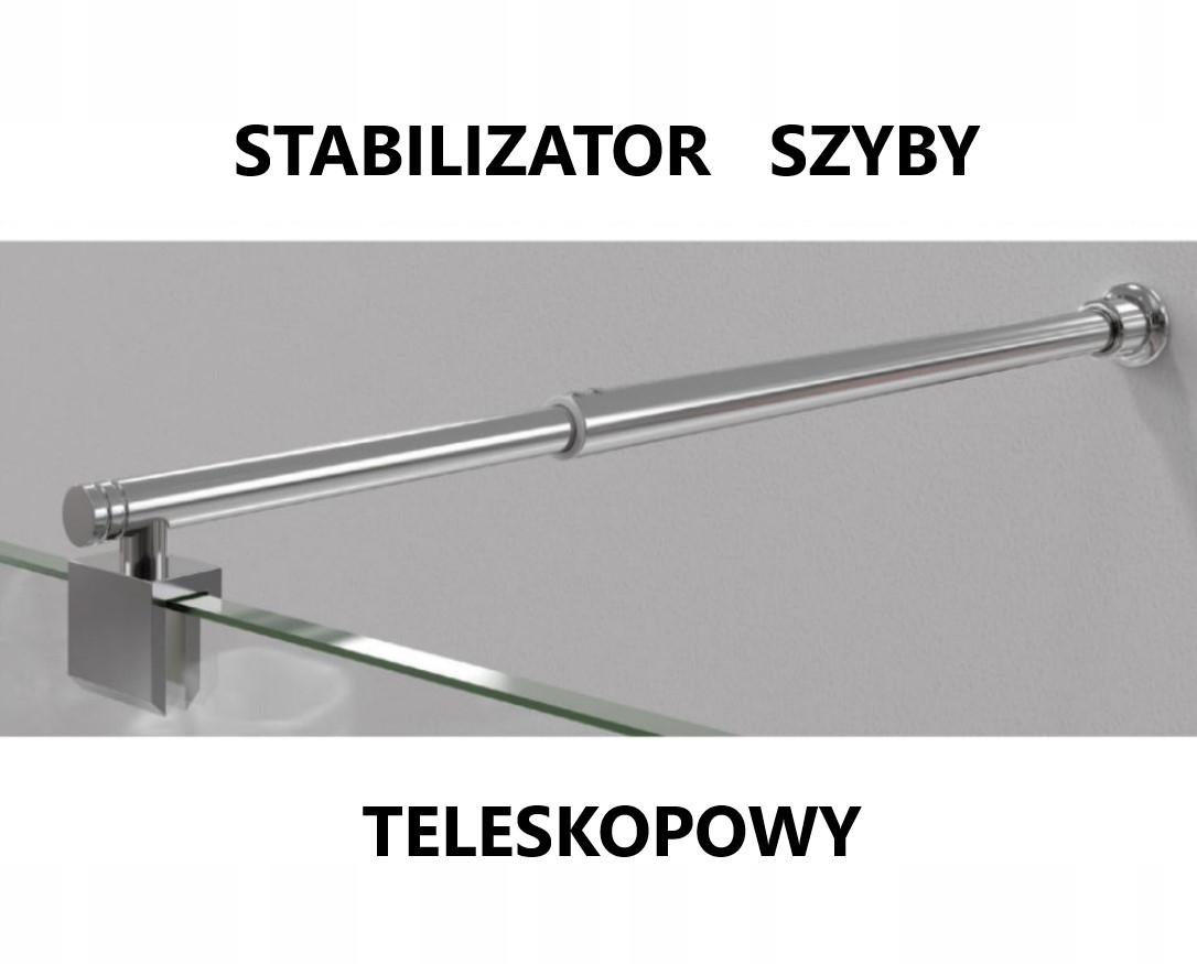 Stabilizátor Teleskopická podpěra kabiny stěna-sklo 750-1040 mm Lesk