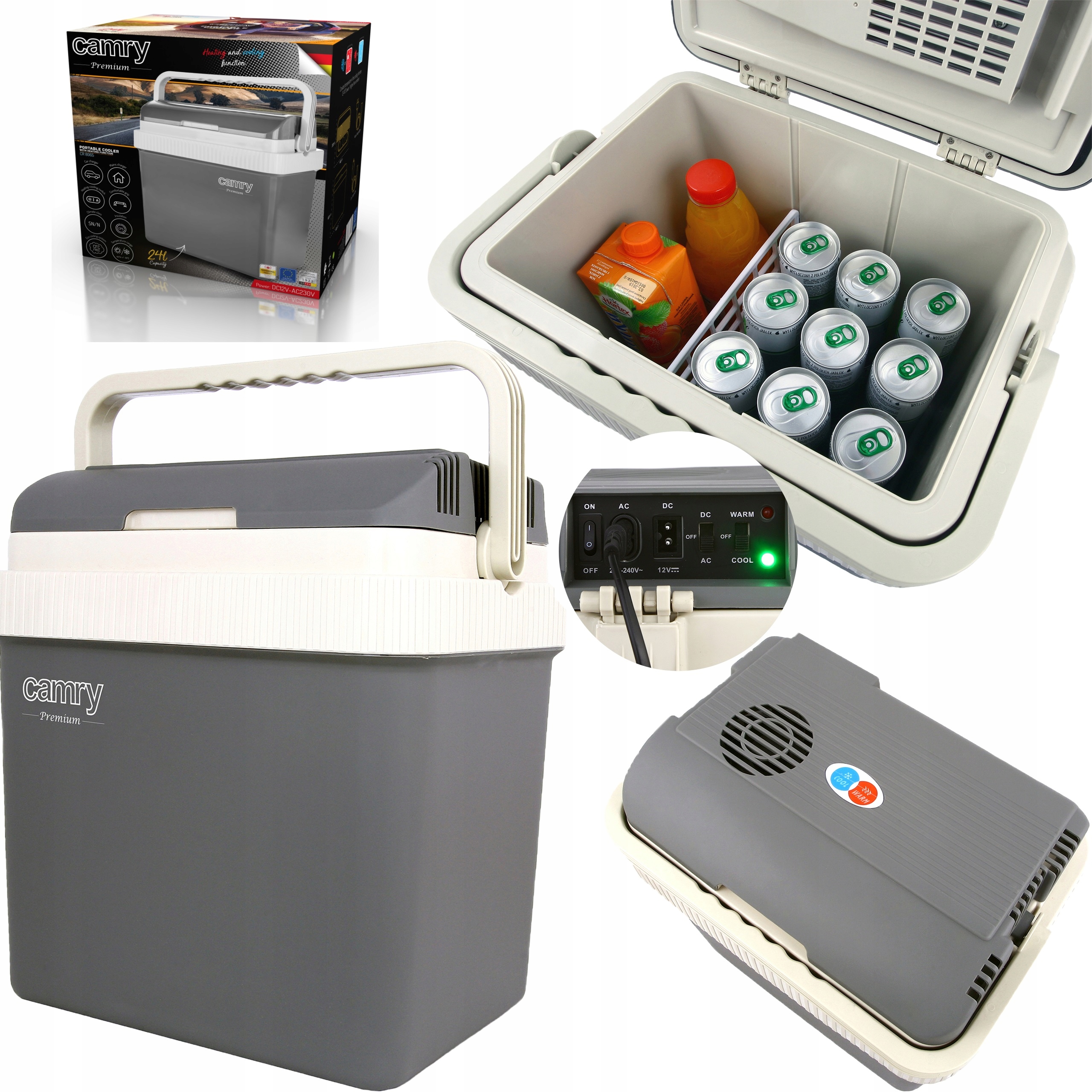 Turistická lednička Automobilová 24L Elektrická 12V 230V Chlazení Topení