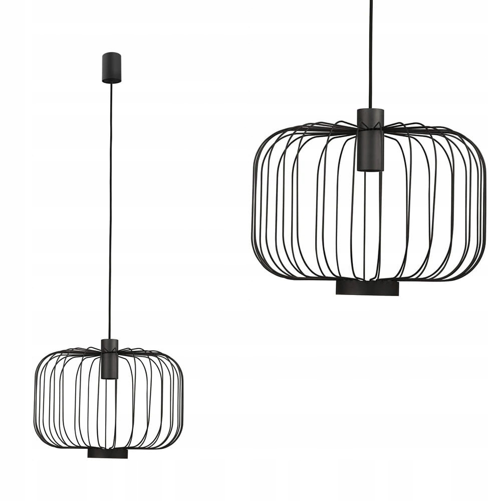Nowodvorski Lampa wisząca na GU10 druciany klosz Allan czarny salon 6941