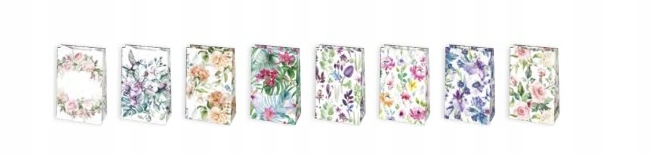 Torebka na prezenty KWIATY mix T3 1szt.