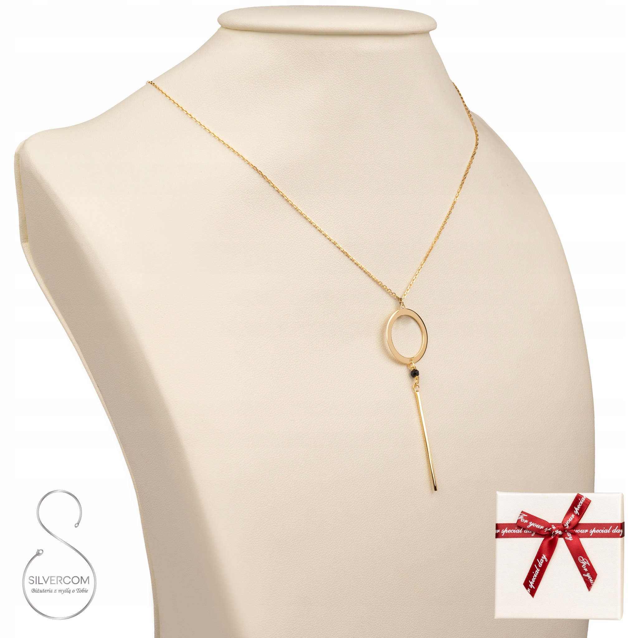 Sada Stříbrných Šperků Ag 925 Náhrdelník Náušnice Bižuterní Zlacený Dárek