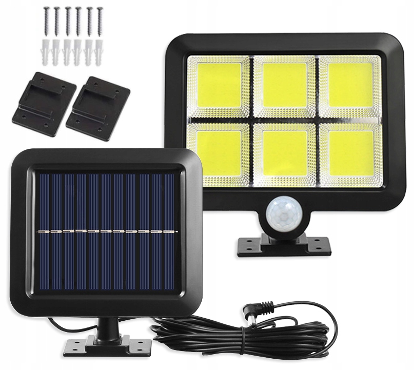 

Lampa Solarna Z Czujnikiem Ruch Zmierzchu Led Cob