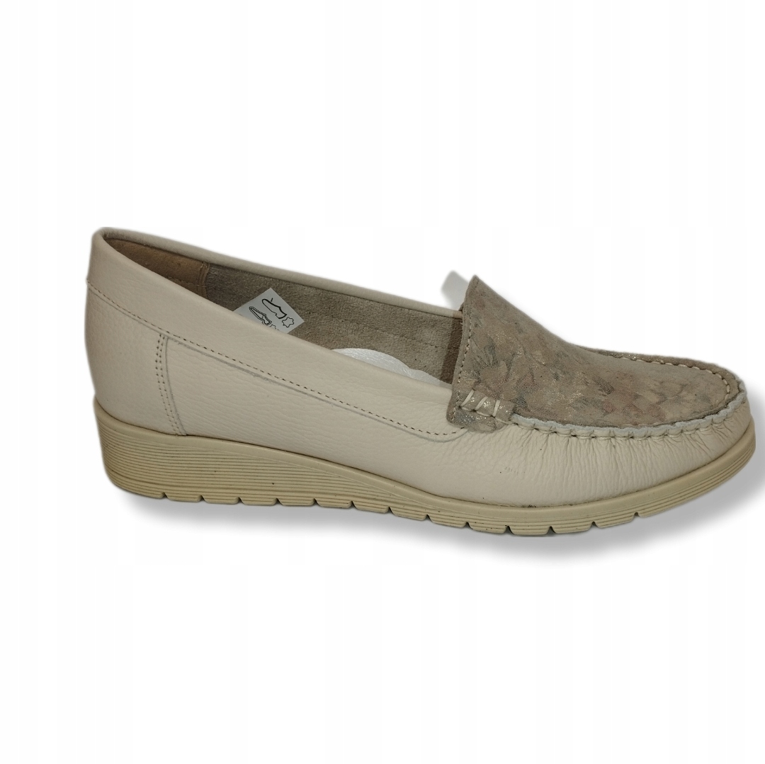 Mokasíny pohodlné květiny Sempre 0-30 béžová šachovnice r37