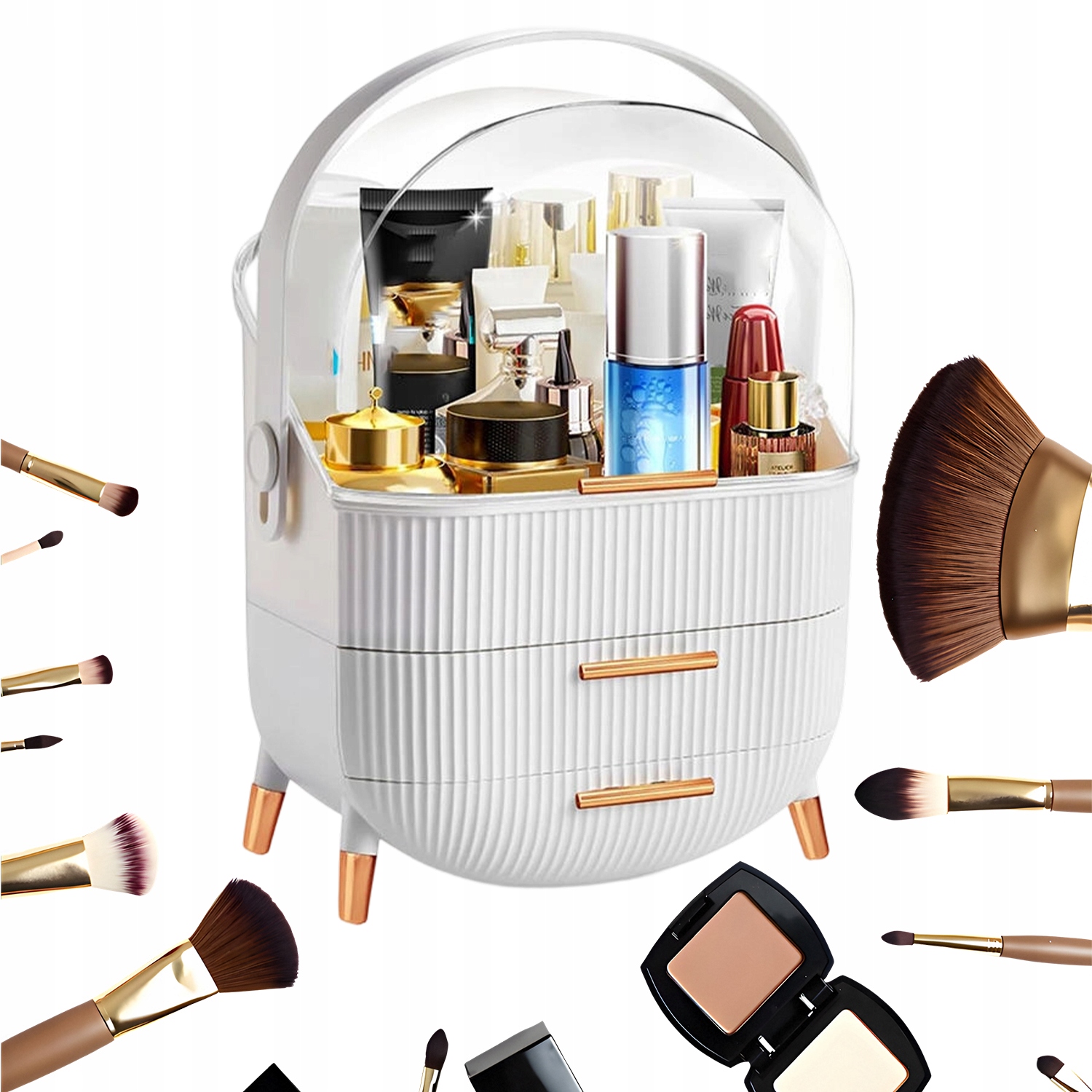 Plastový Organizér Na Kosmetiku 3 Úrovně S Otočným Držákem