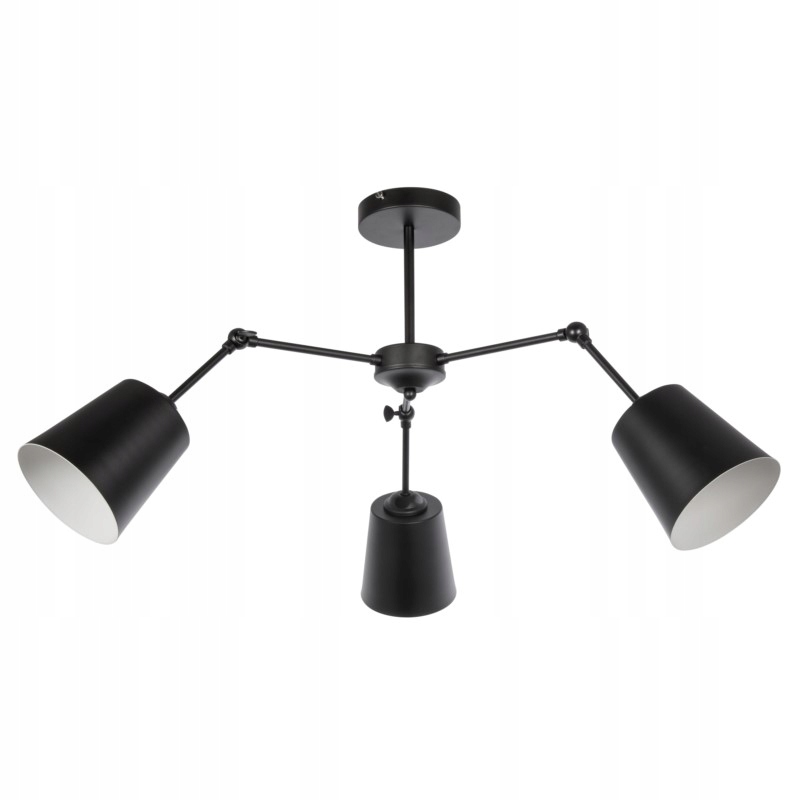 Tříramenná stropní lampa, industriální prvek obývacího pokoje nebo ložnice