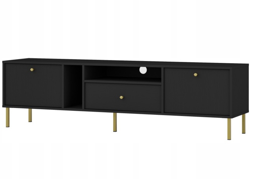 Rtv skříňka Elegantní komoda Moderní Oslo do obývacího pokoje Černá Grafit