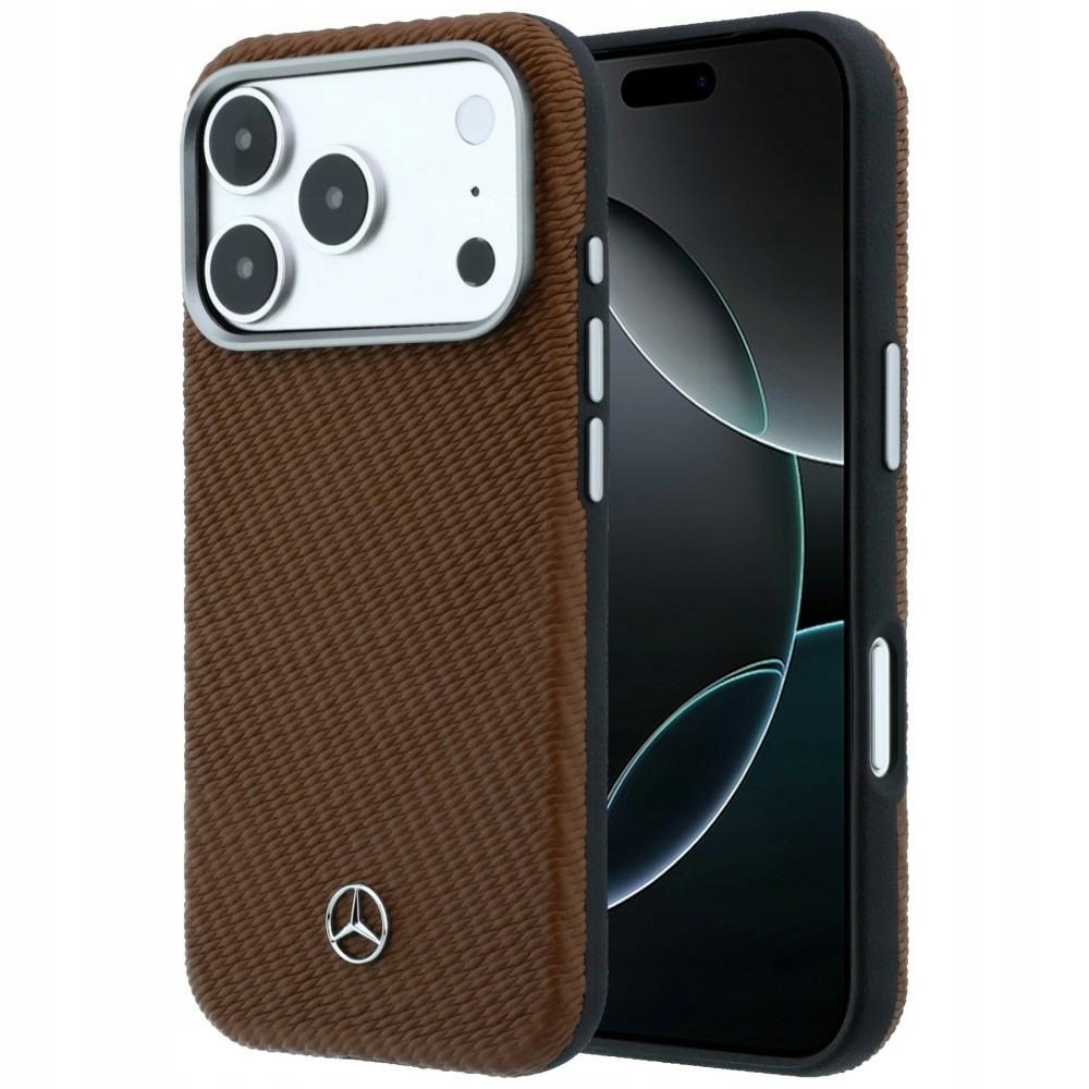 Etui Mercedes Leather Semi Wrap Wood Effect MagSafe na iPhone 17 Pro