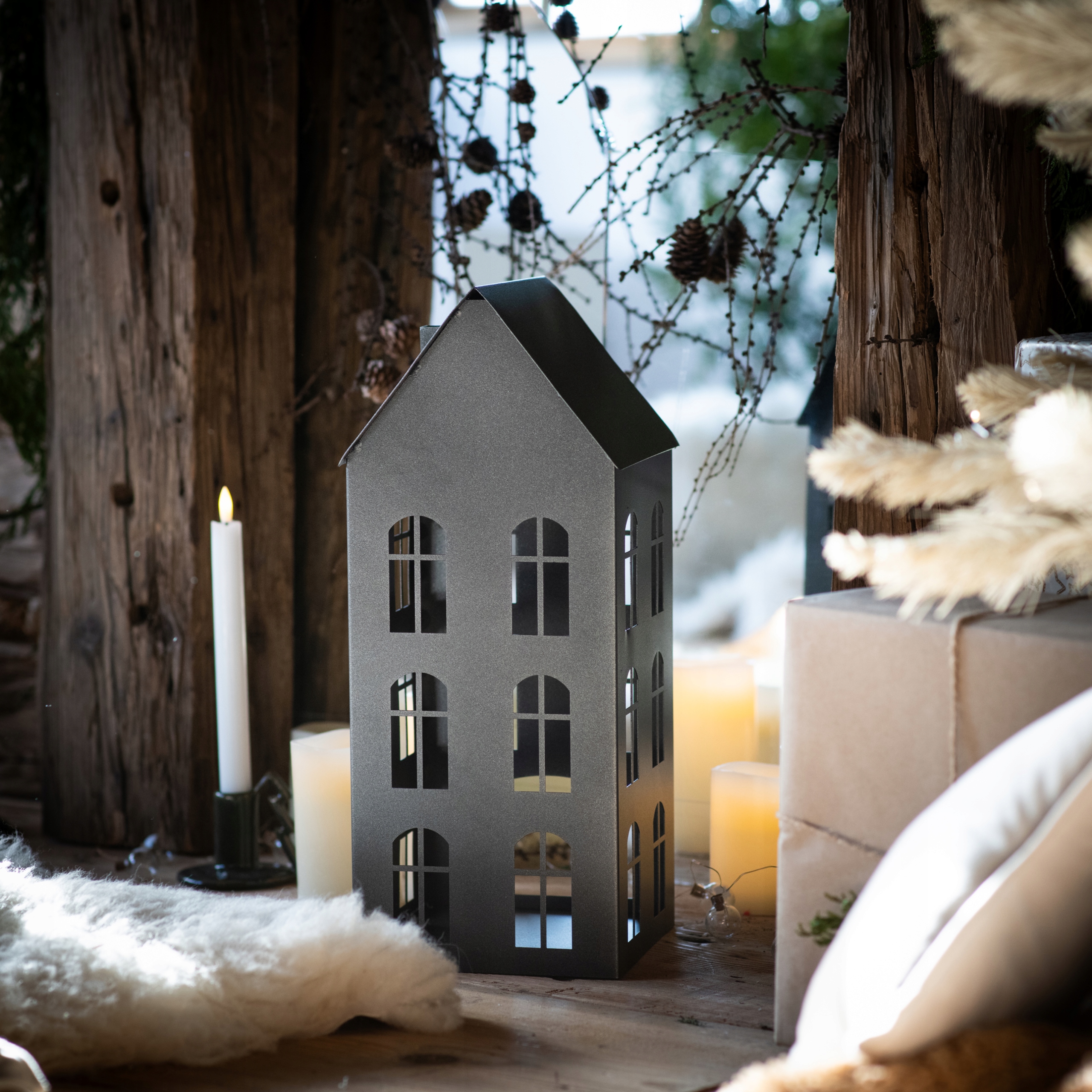 DOMEK LAMPION NA LED SWIECE LATARNIA HANDMADE PARAPET STÓŁ LOFT LATARENKA Rodzaj lampion