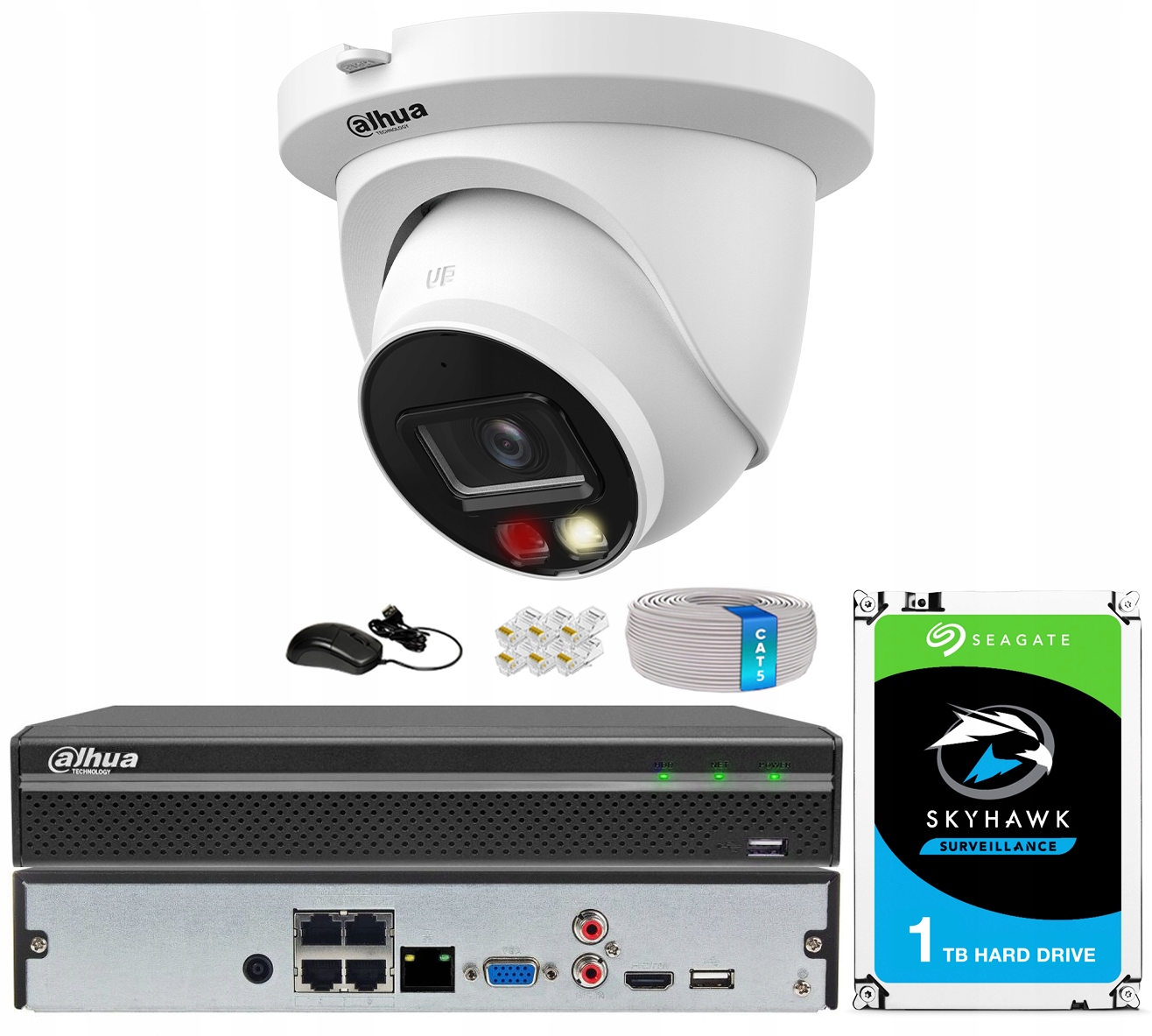 Monitorovanie Dahua 4Mpx kamera Deň/Noc Farba Nahrávač Disk 1TB