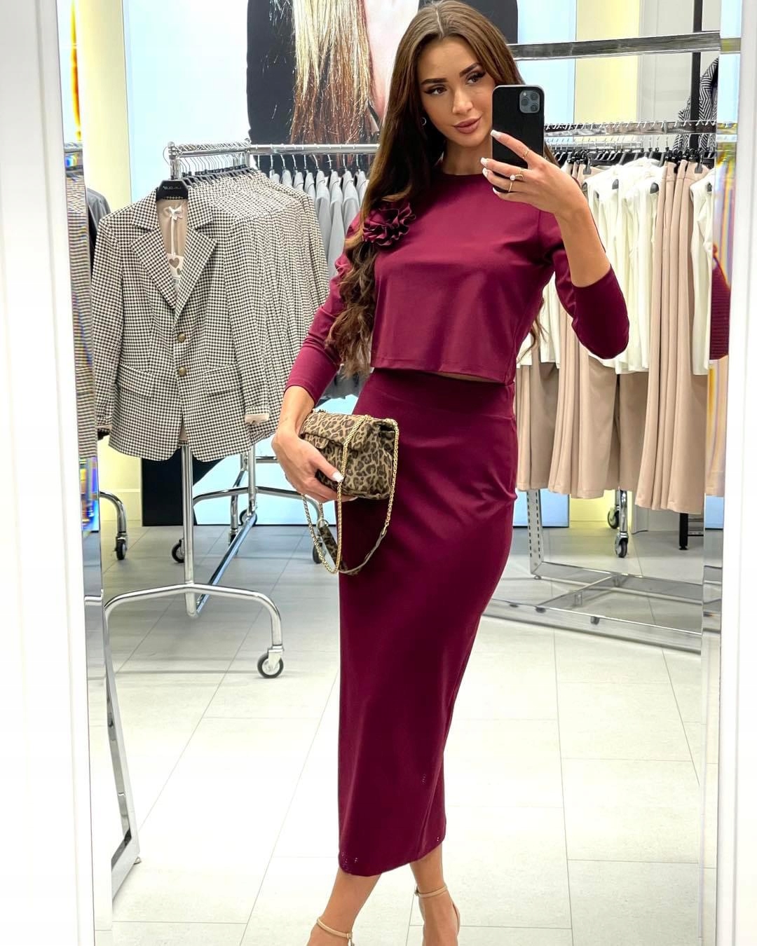 Sukně Bordó Tužková 1017 Lalous vel.L