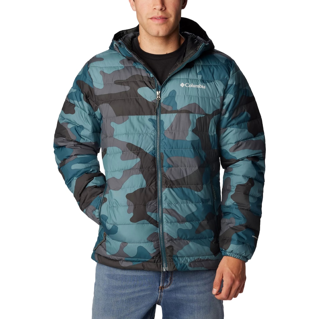 Prošívaná bunda Columbia Powder Lite Hooded Jacket Maskáčový Metal Mod Camo XXL