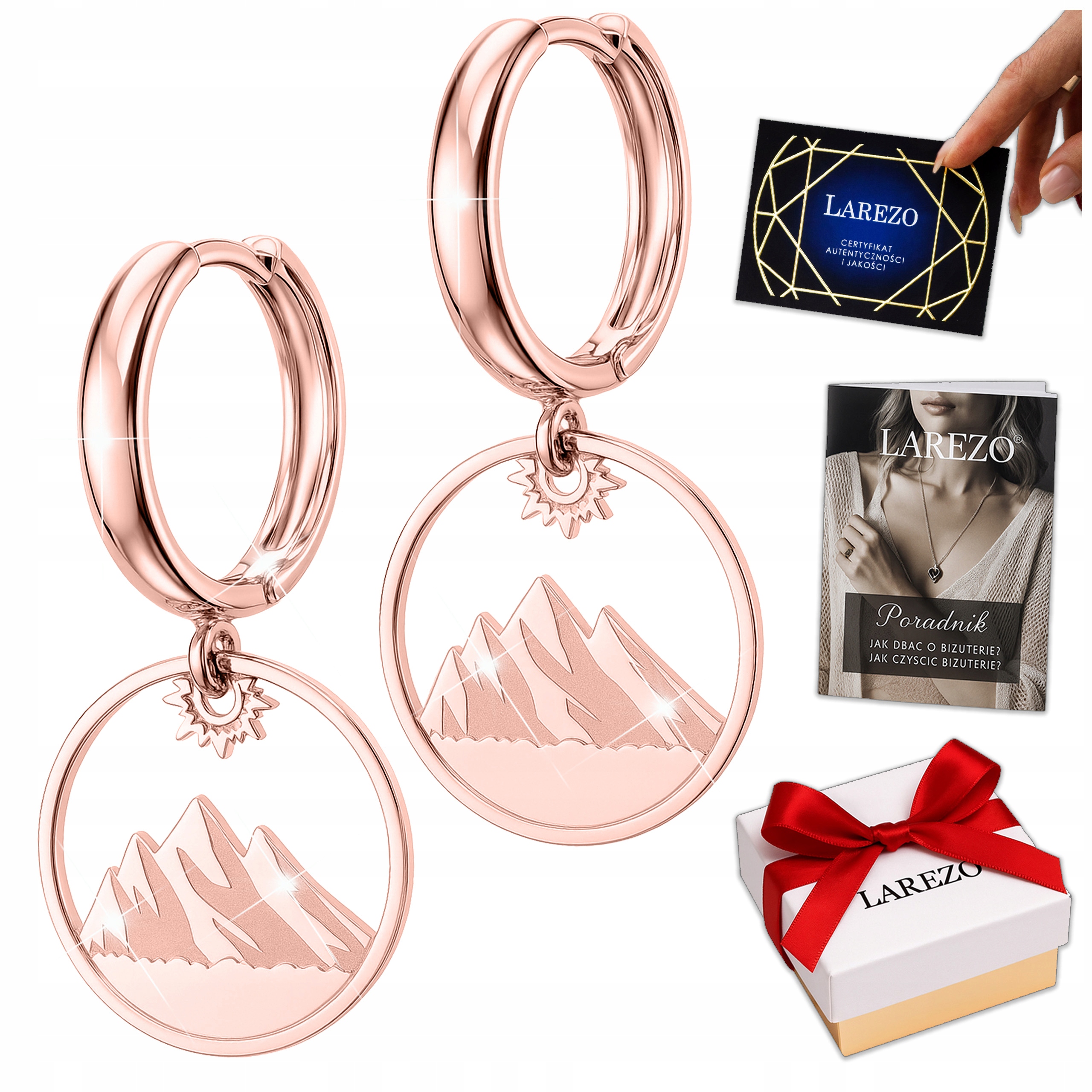 Náušnice Hory Cestování růžové zlato 925