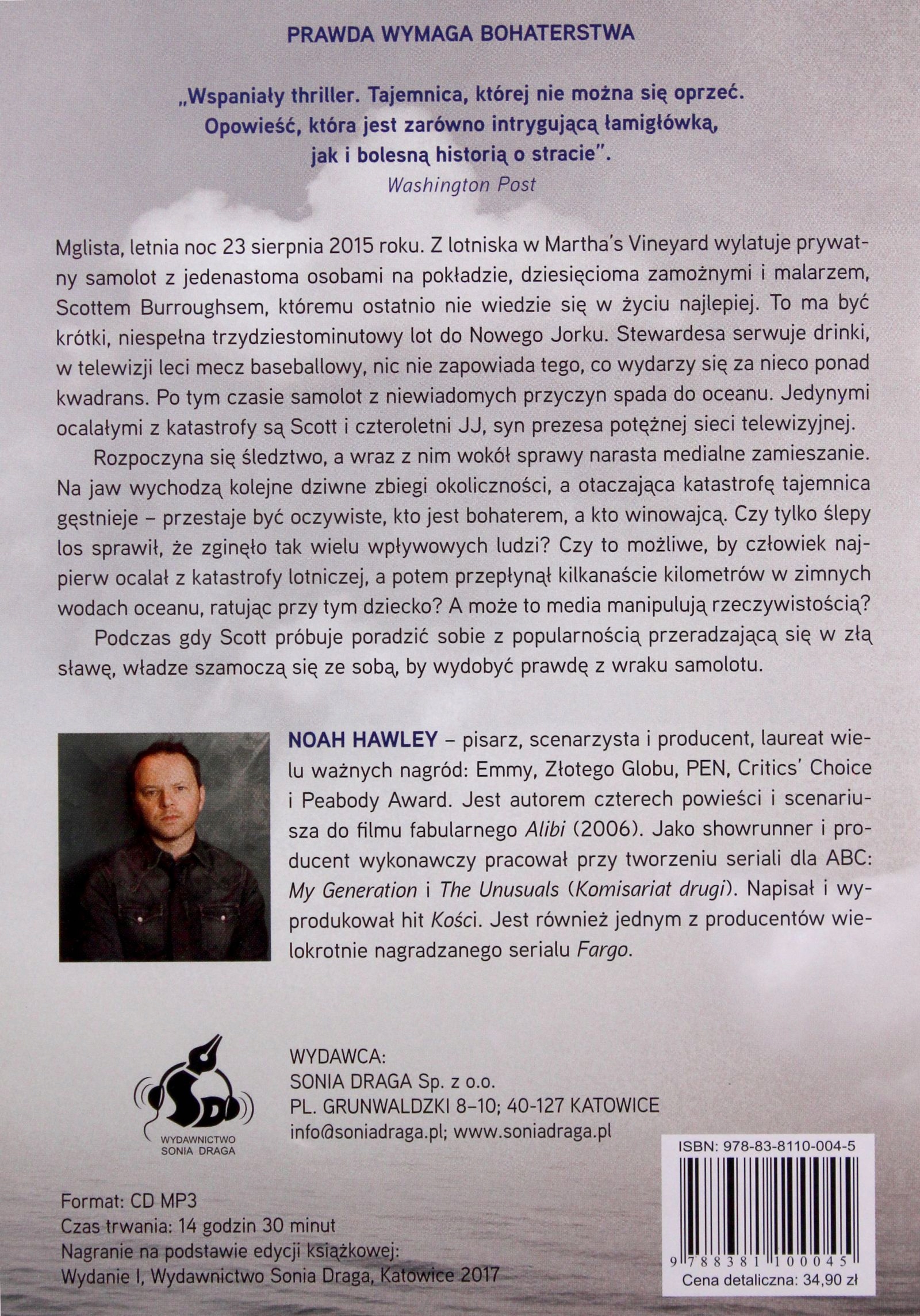 PRZED KATASTROFĄ - NOAH HAWLEY [AUDIOBOOK] Stan opakowania oryginalne