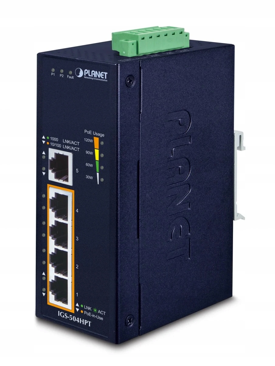 Planet IGS-504HPT switch nespravovatelný L2 Gigabit Ethernet (10/100/1000)