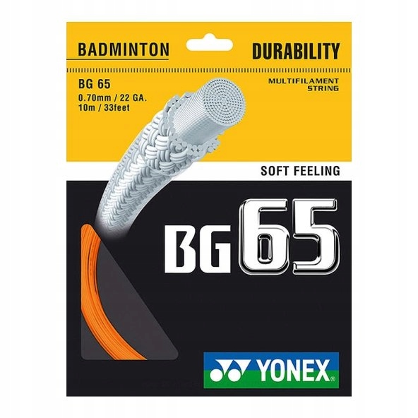 Naciąg do badmintona Yonex Bg 65 0.7 mm pomarańczowy
