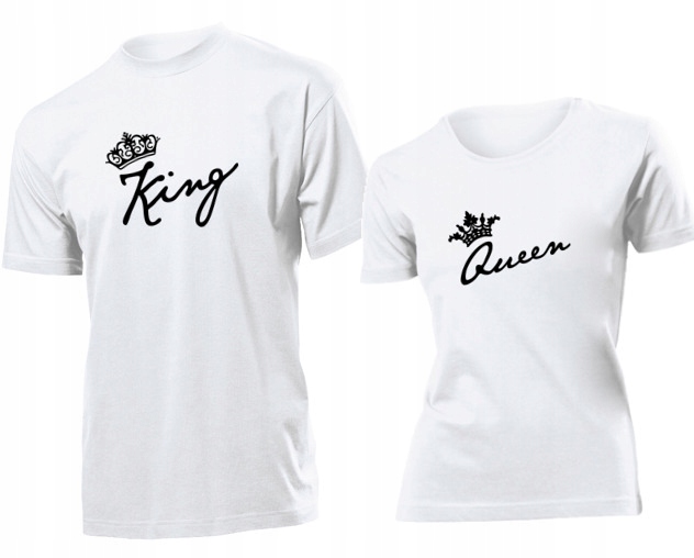 

Koszulki dla par Król Królowa Walentynki L