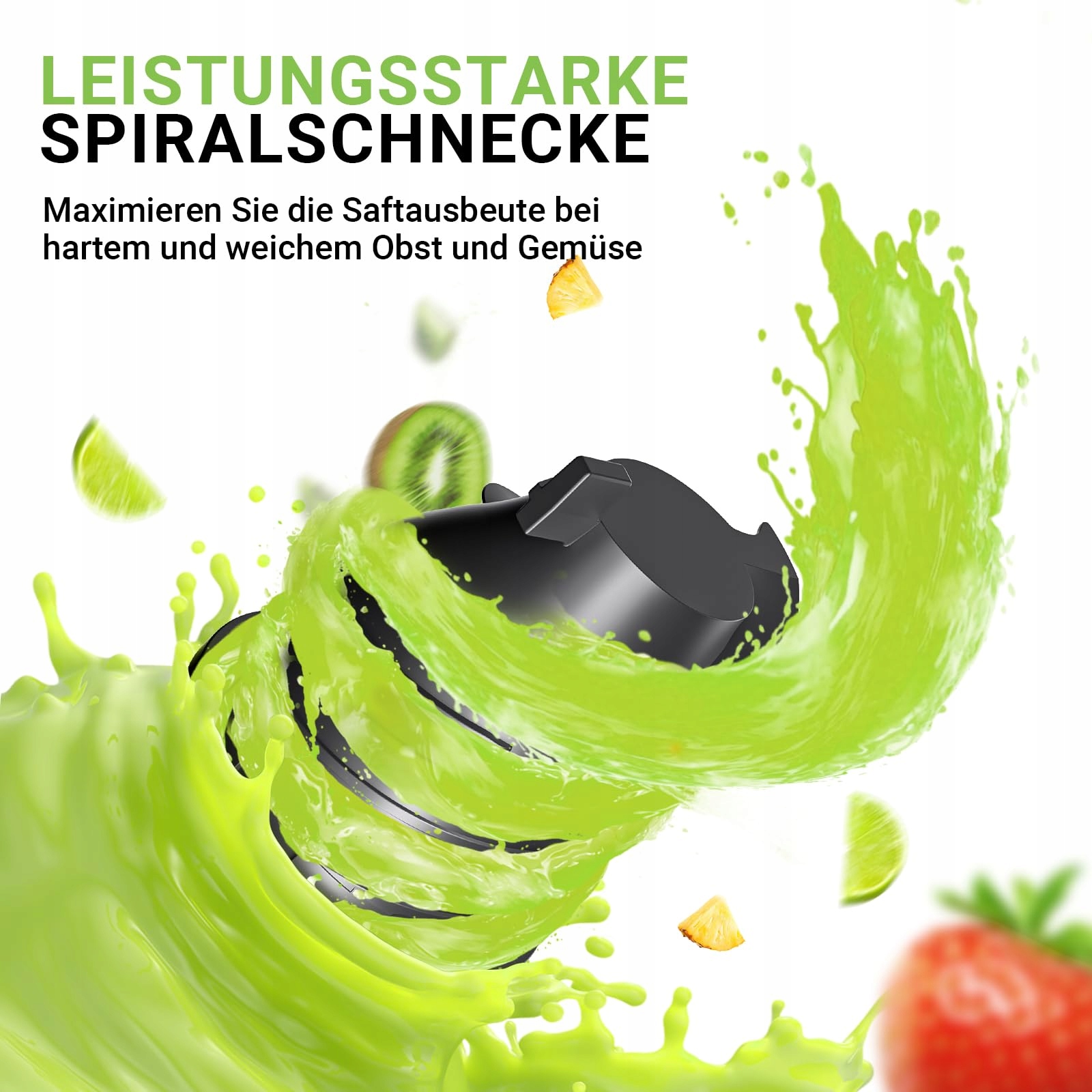 AMZCHEF Wolnoobrotowa Wyciskarka Do Soków 126MM 2L Srebrna — miniatura 4