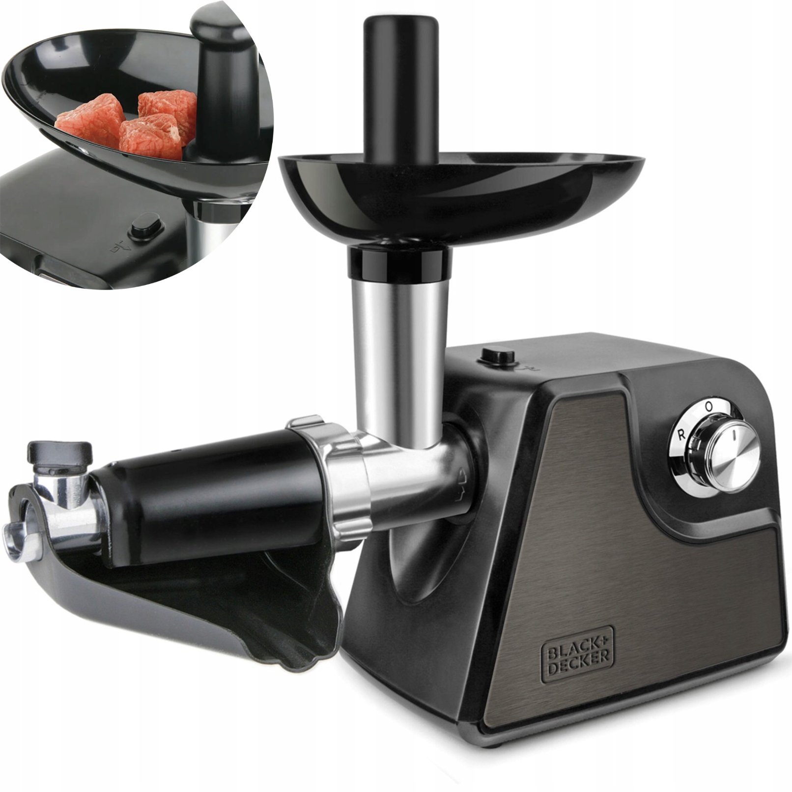 Mlýnek Na Maso S Plničkou Na Klobásy Black+Decker 1000 W