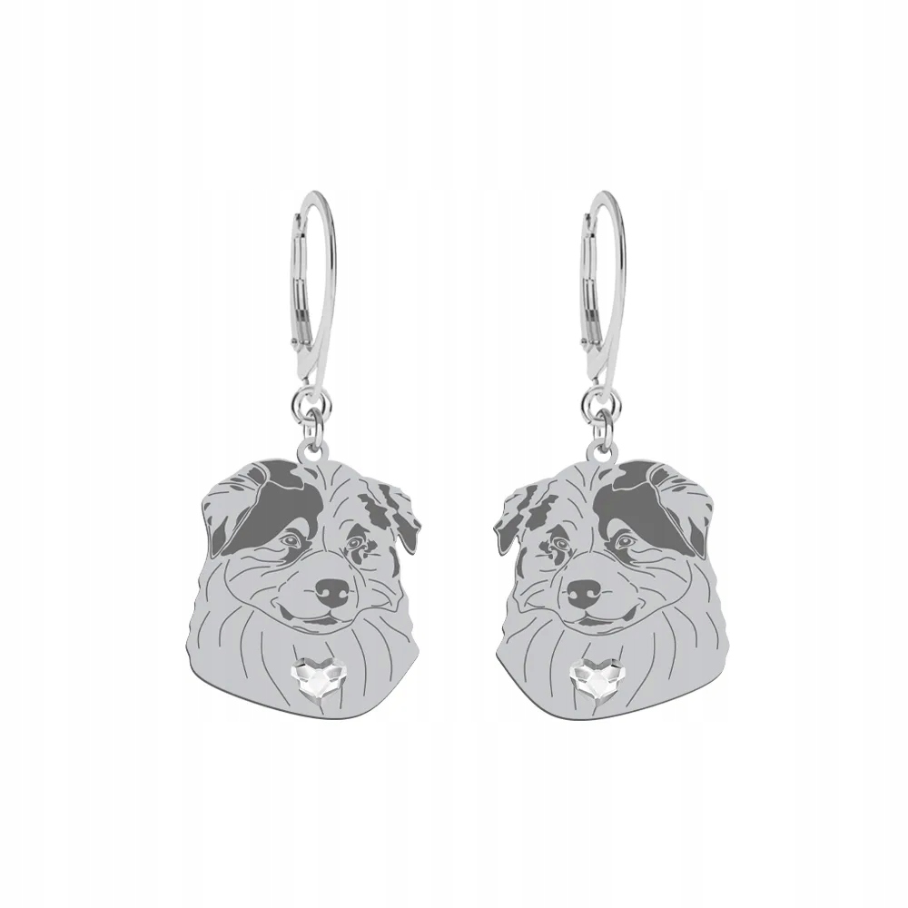 Stříbrné Náušnice s australským ovčákem 925 Šperky Dárek Gravírování