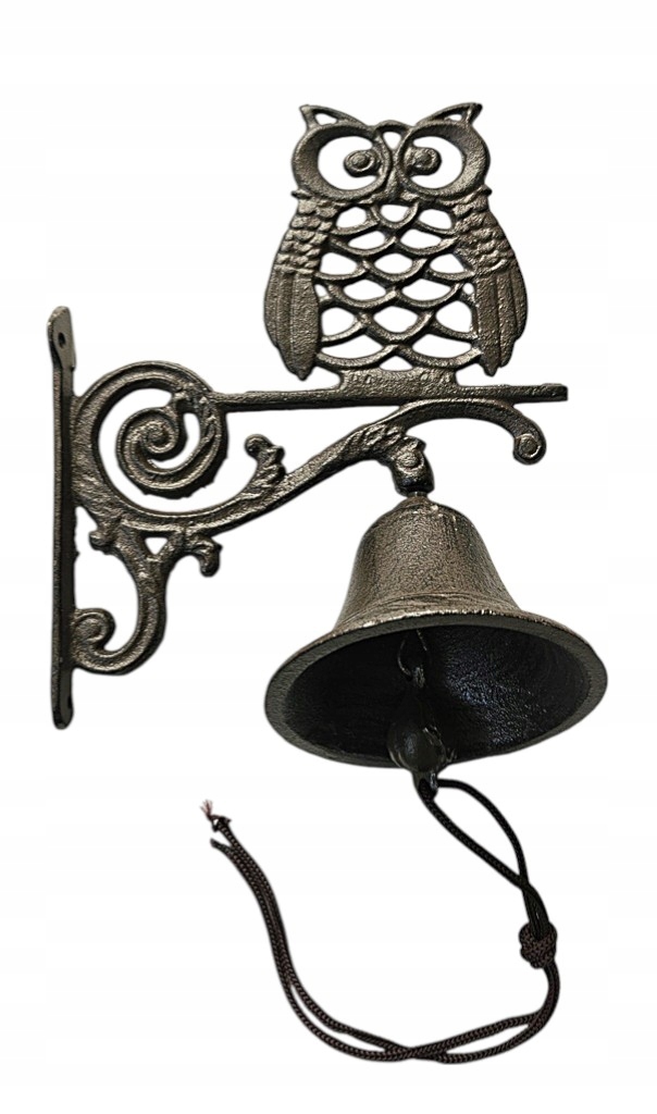 Stylowy Żeliwny Dzwonek Sowa
