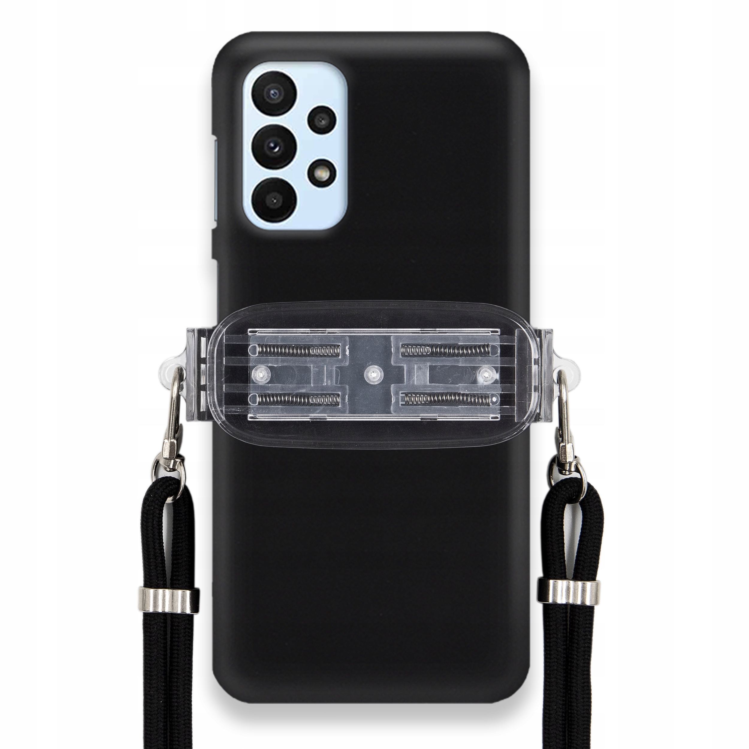 Pouzdro Pro Samsung A23 5G Smooth Černý Case Univerzální Držák Černá Šňůrka