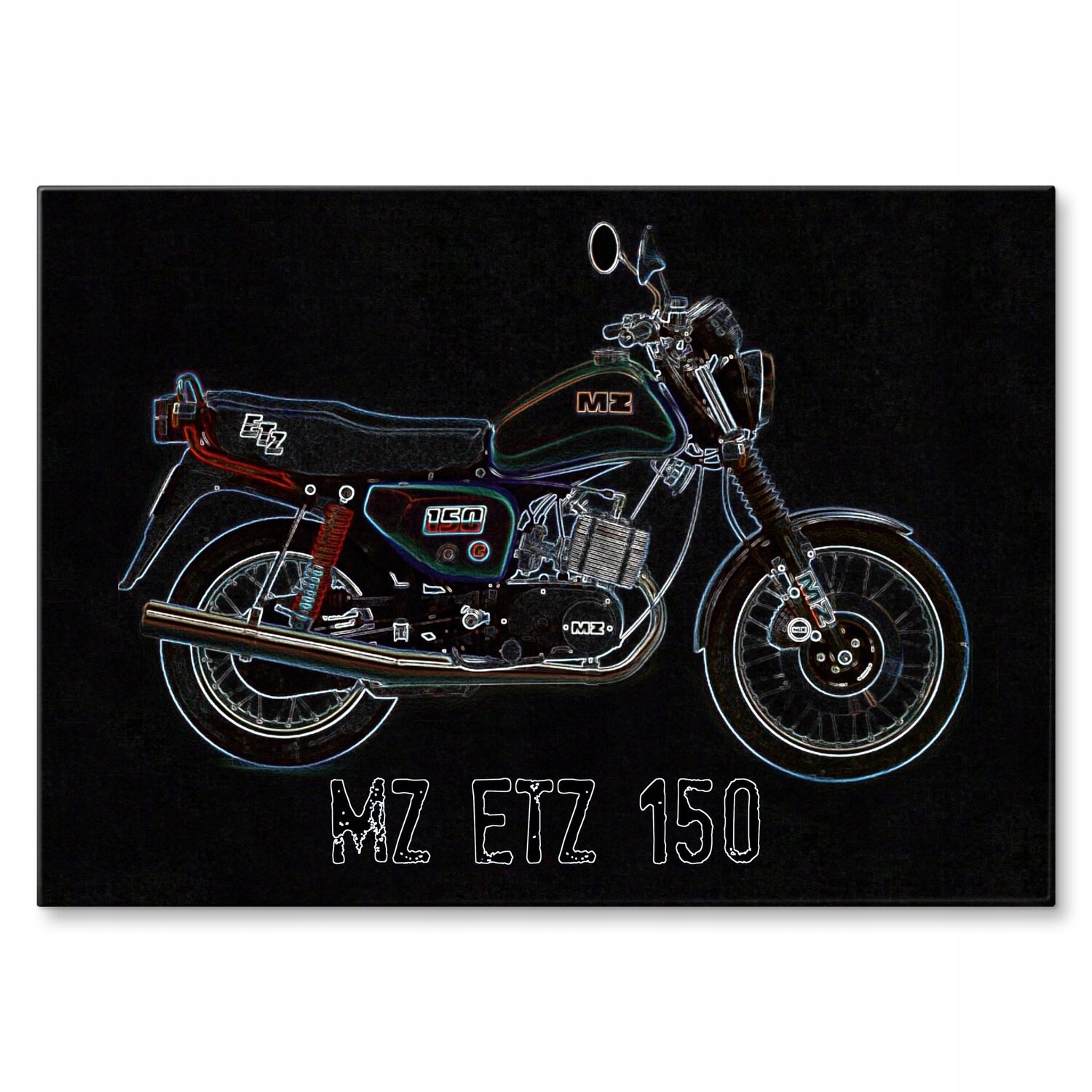 Kovový plakát Mz Etz 150 Šidítko Plech 42 x 59,4 cm Dárek