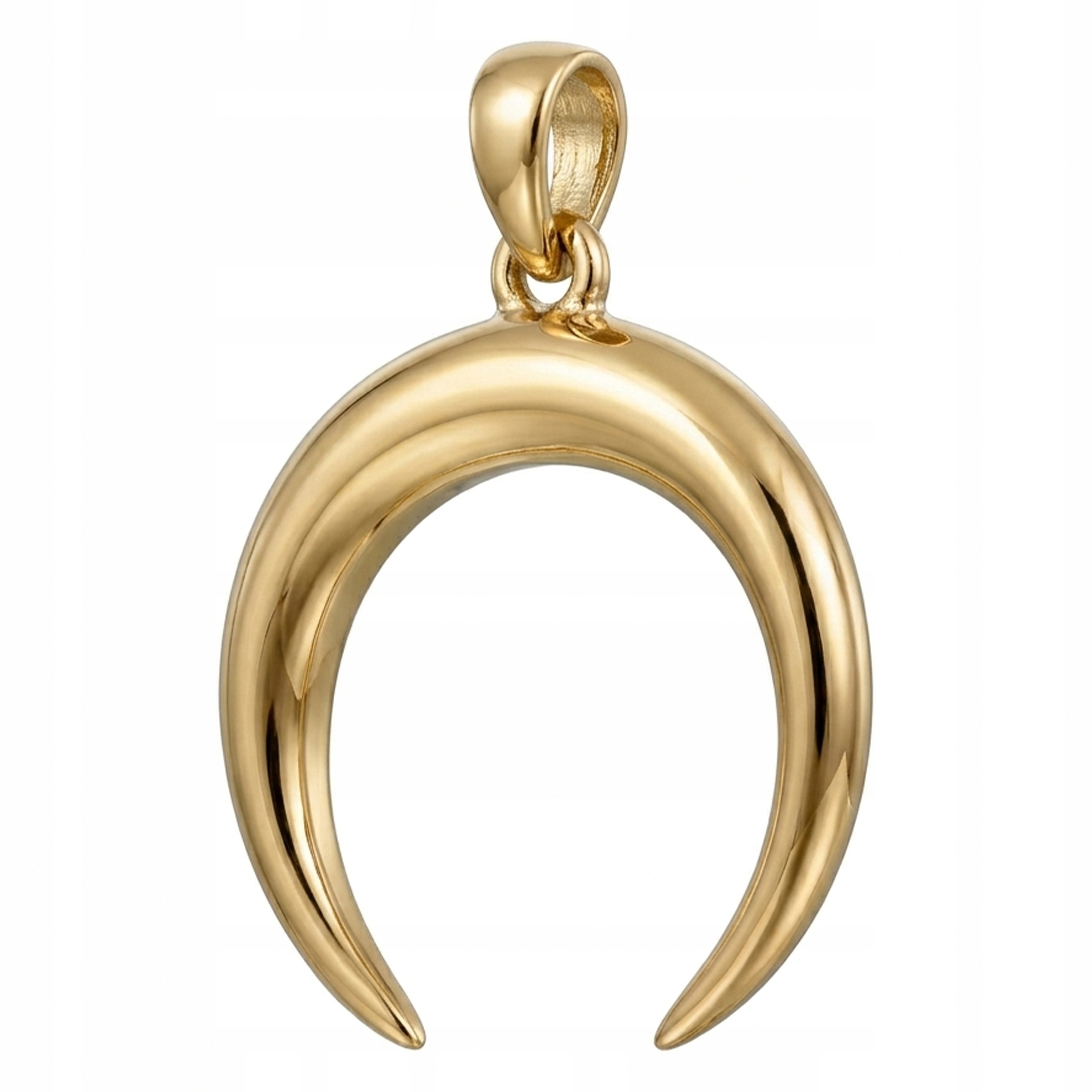 Zlatý přívěsek 585 hladký lesklý měsíc rohlík jako dárek, módní vzor