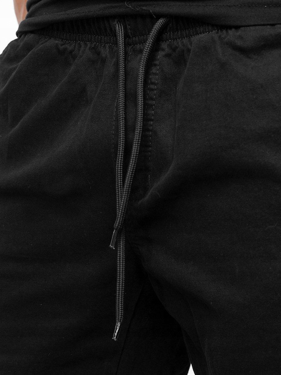 SPODNIE MĘSKIE MATERIAŁOWE BAWEŁNIANE JOGGER JAKOŚĆ JIGGA WEAR Czarne L Fason inny
