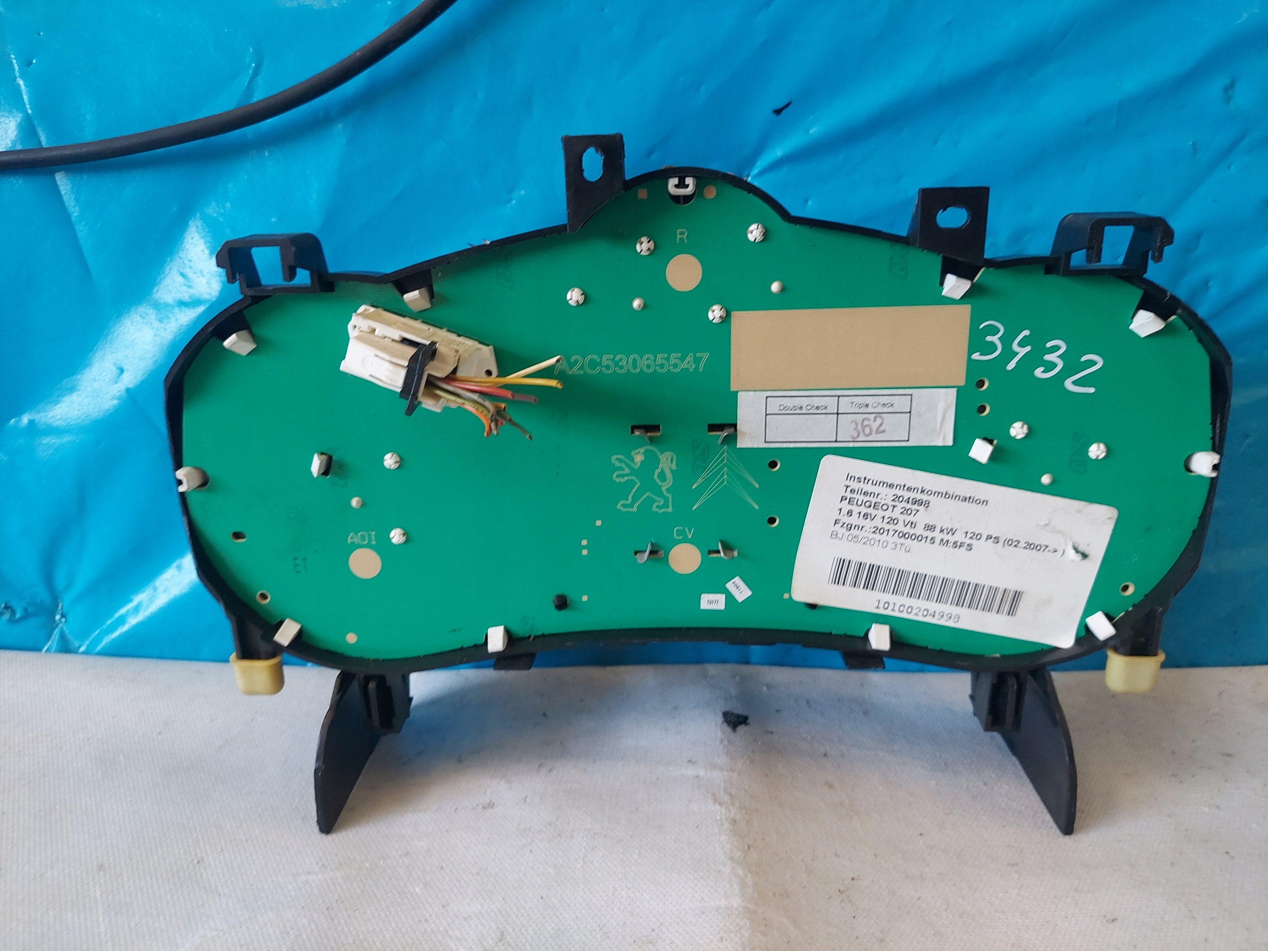 dials clock PEUGEOT 307 1.6 HDI P9661323180