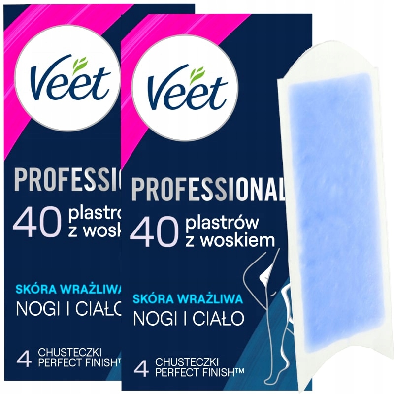 Depilační náplasti na tělo 80 ks Veet Professional Hydratují a zpevňují pokožku
