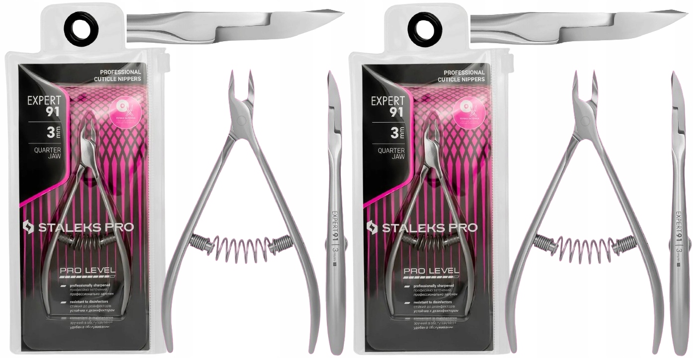 2 kusy Staleks Profesionální kleště na kůži Expert 91 3 mm Plynulý chod