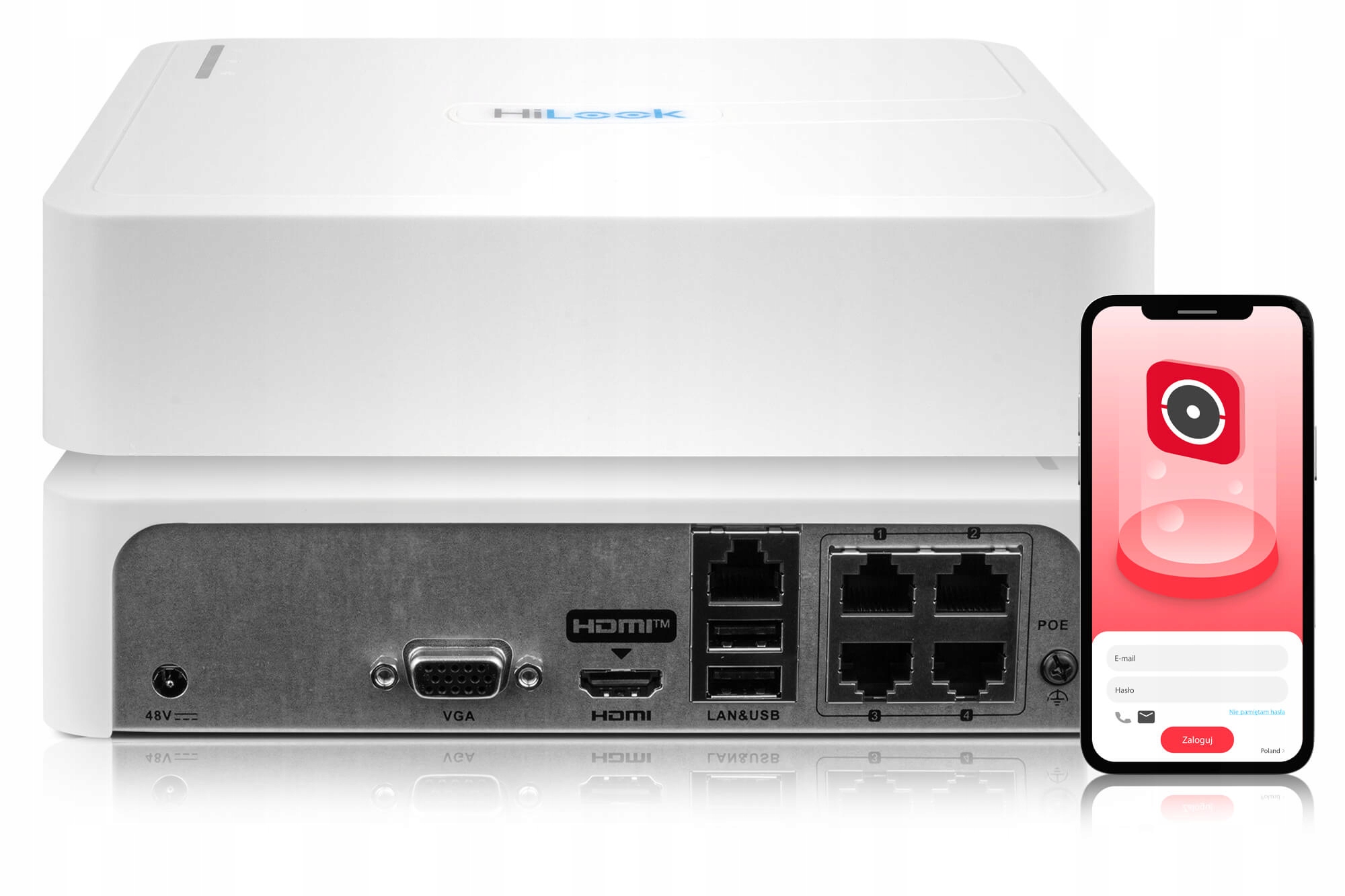 Zestaw Monitoring HiLook NVR-4CH-H/4P, 4x DS-2CD1041G0-I/PL 2.8MM HIKVISION Kod producenta NVR-4CH-H/4P+2CD1041(4x)+1TB+(20m)UTP