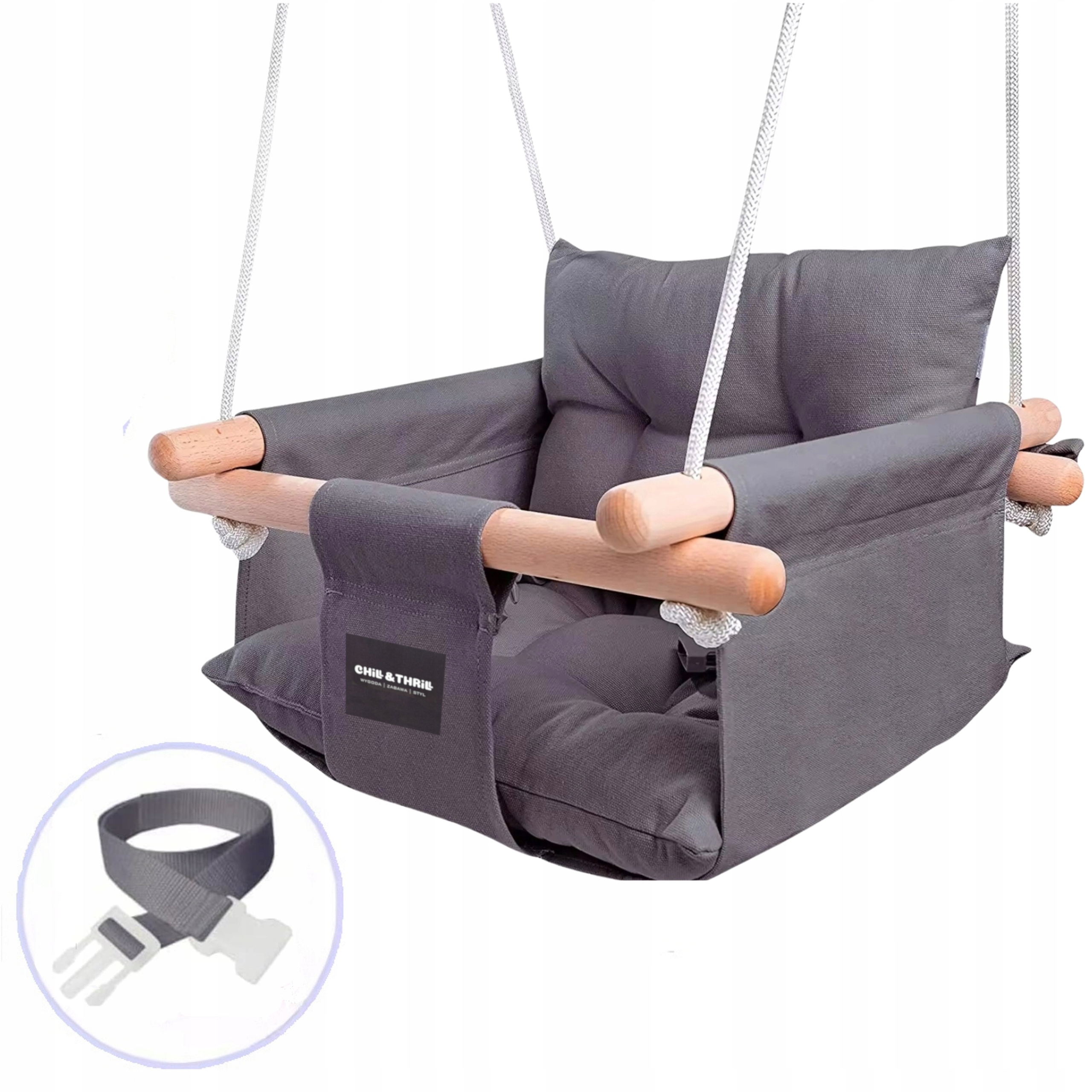 Huśtawka Dla Dzieci Miękka Poduszki Do Domu Ogrodu 180CM Ce Bezpieczna 25KG